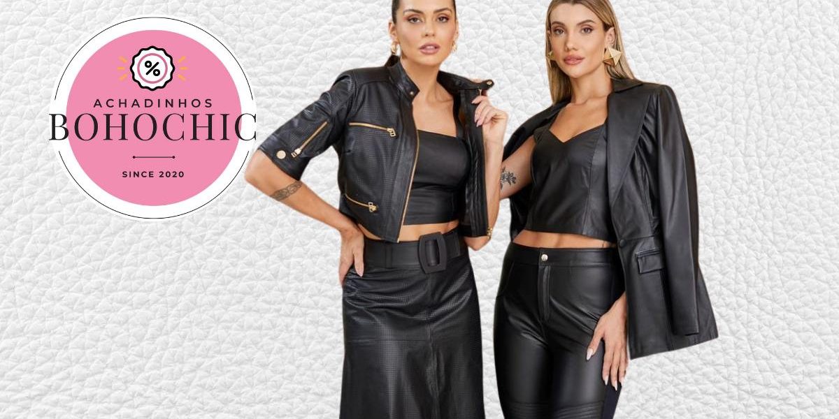 Roupas de couro feminina: tendência 2025 Roupas de couro feminina - Achadinhos Bohochic