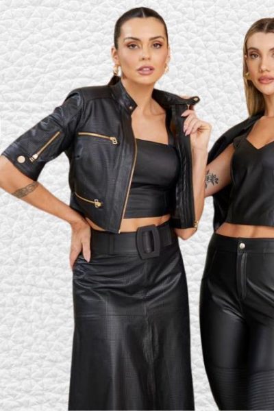 Roupas de couro feminina: tendência 2025 Roupas de couro feminina - Achadinhos Bohochic