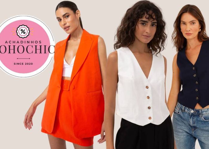 Colete alfaiataria feminino C&A - Achadinhos Bohochic