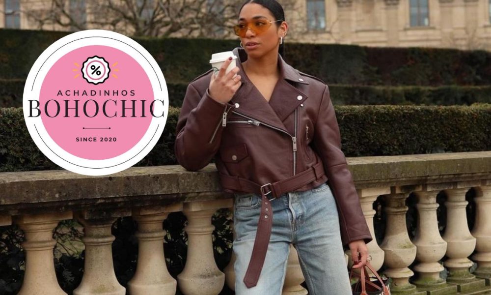 look jaqueta de couro - Achadinhos Bohochic
