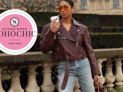 look jaqueta de couro - Achadinhos Bohochic