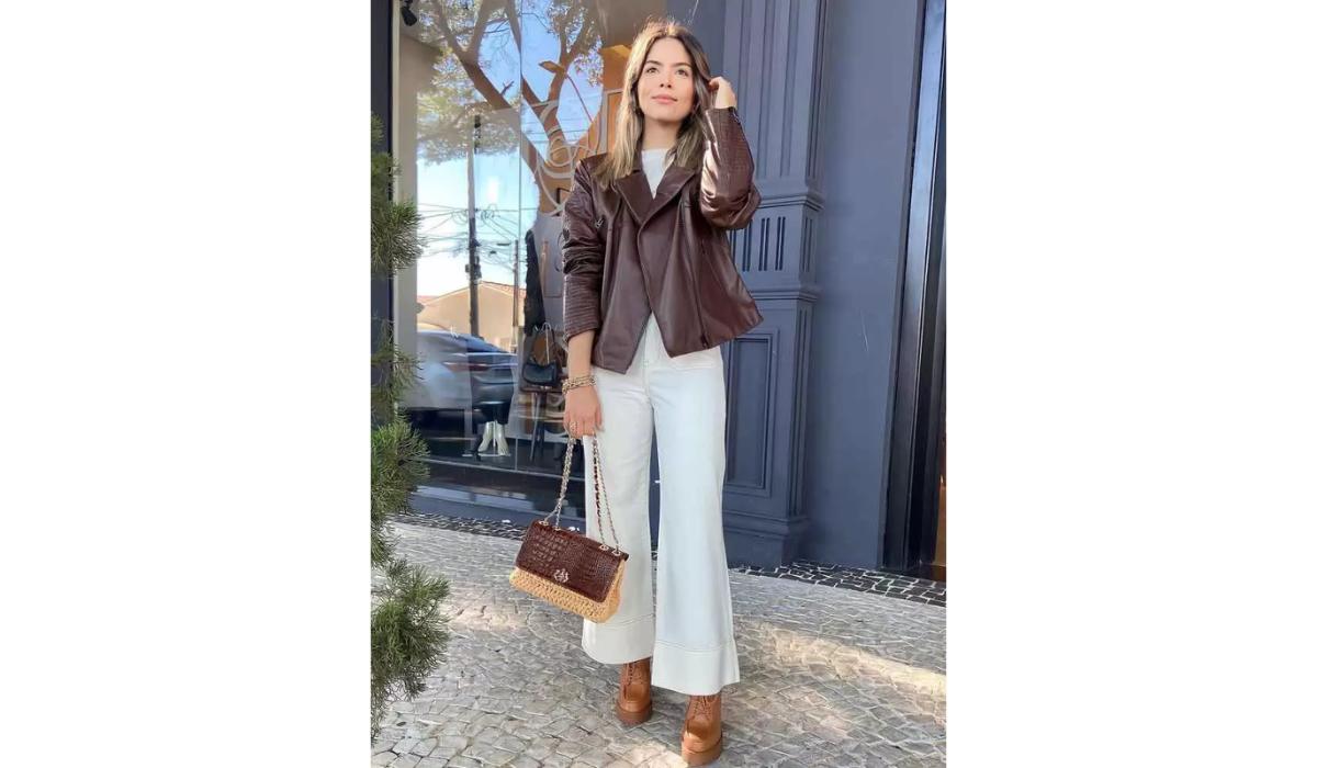 look jaqueta de couro - Achadinhos Bohochic 