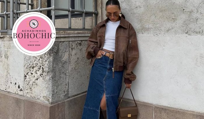 Saia longa jeans - Achadinhos Bohochic