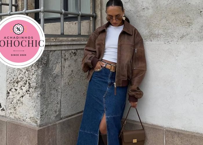 Saia longa jeans - Achadinhos Bohochic