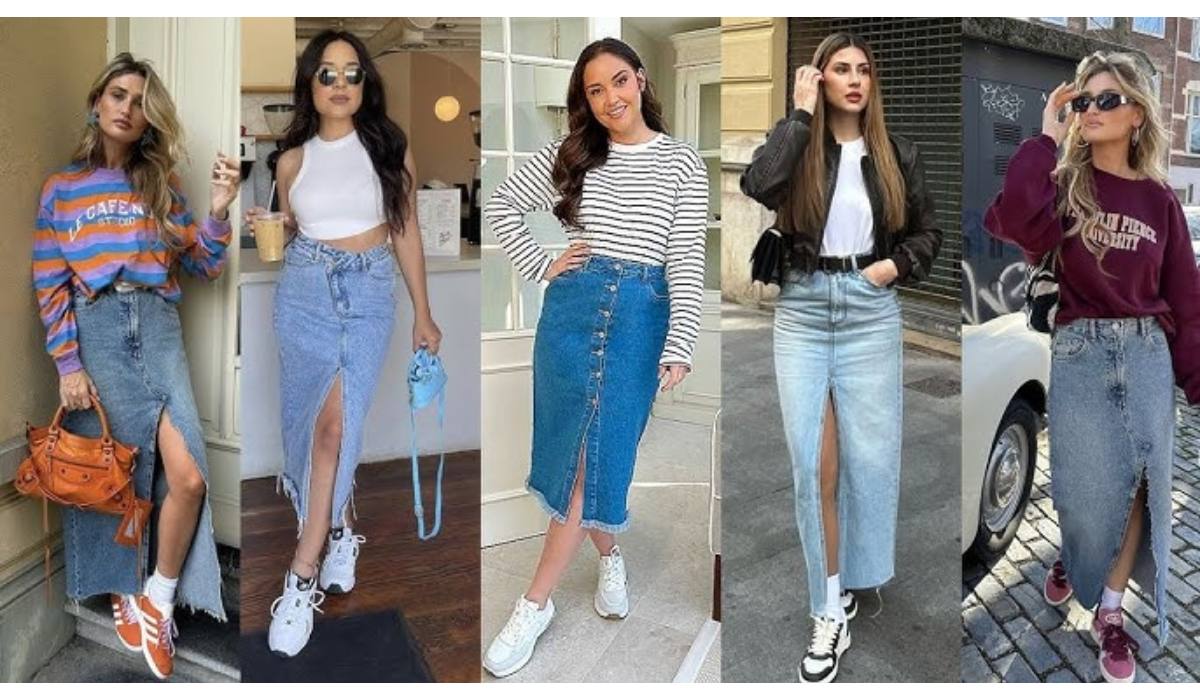 Saia longa jeans - Achadinhos Bohochic