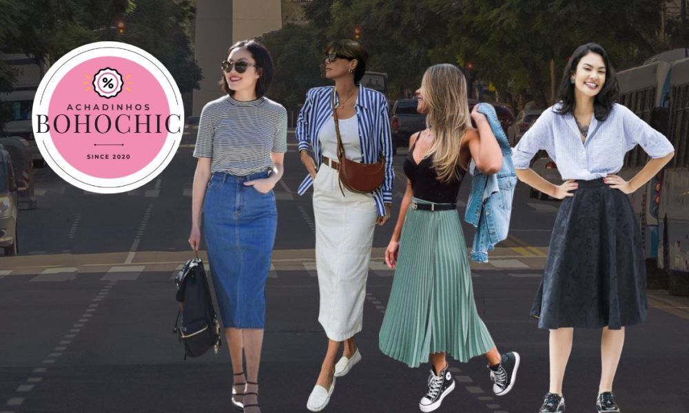 Saia midi - Achadinhos Bohochic