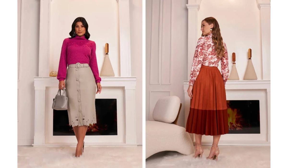Saia midi - Achadinhos Bohochic 