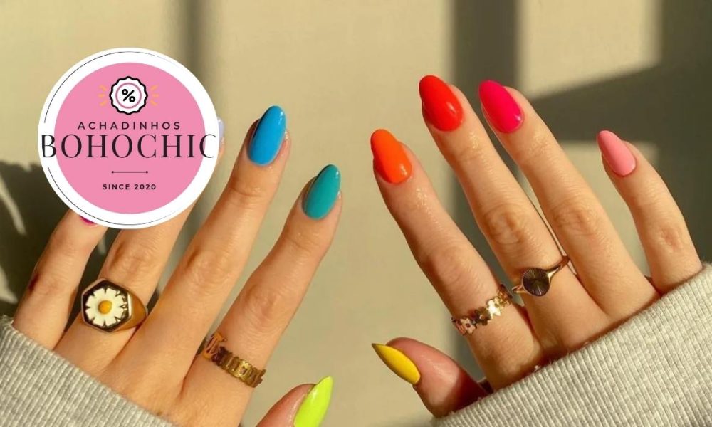 Unhas coloridas - Achadinhos Bohochic