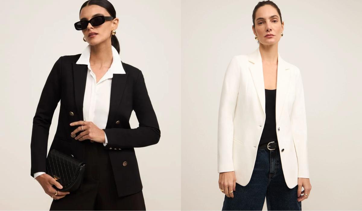 blazer feminino alfaiataria - Achadinhos Bohochic