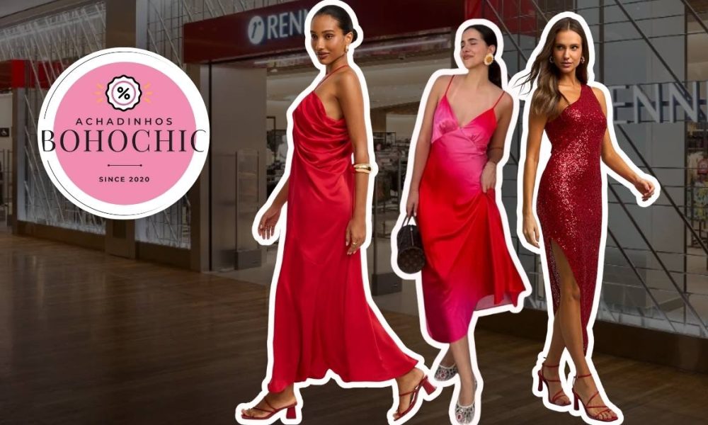 Vestido vermelho Renner longo - Achadinhos Bohochic