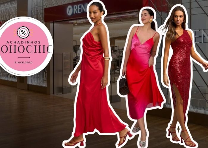 Vestido vermelho Renner longo - Achadinhos Bohochic