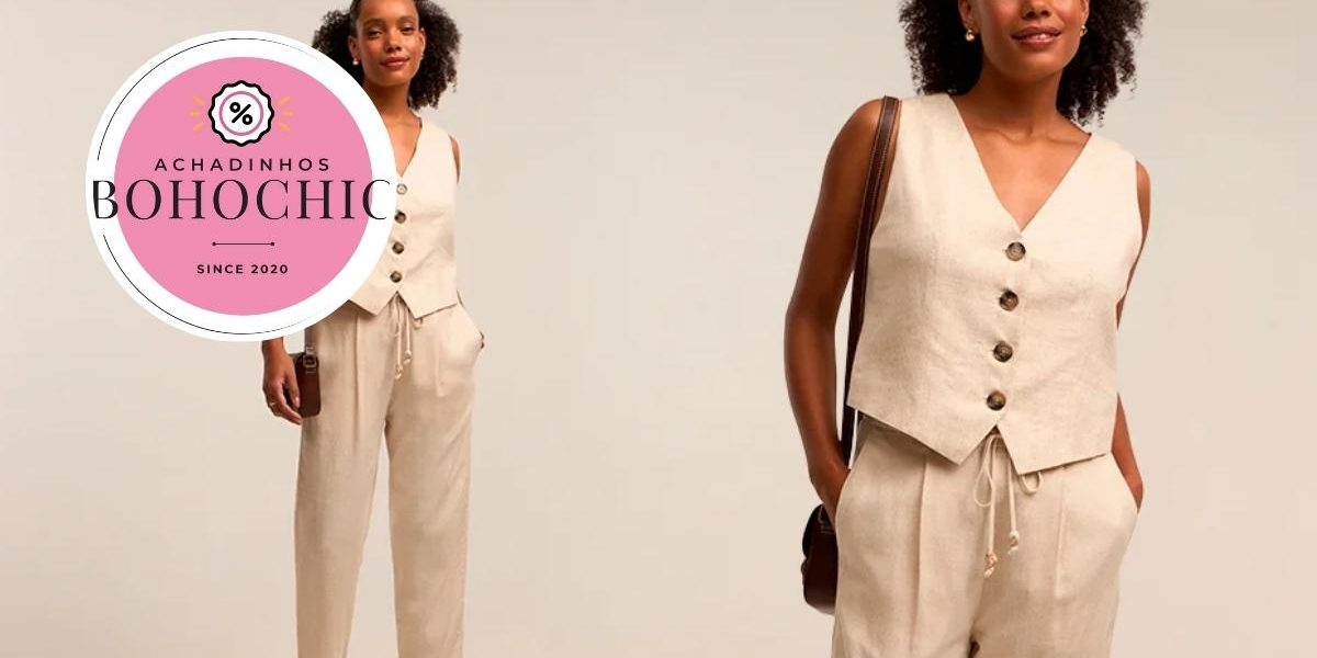 Conjunto de linho feminino - Achadinhos Bohochic