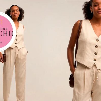 Conjunto de linho feminino - Achadinhos Bohochic