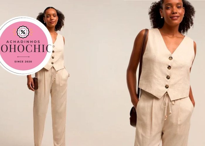 Conjunto de linho feminino - Achadinhos Bohochic