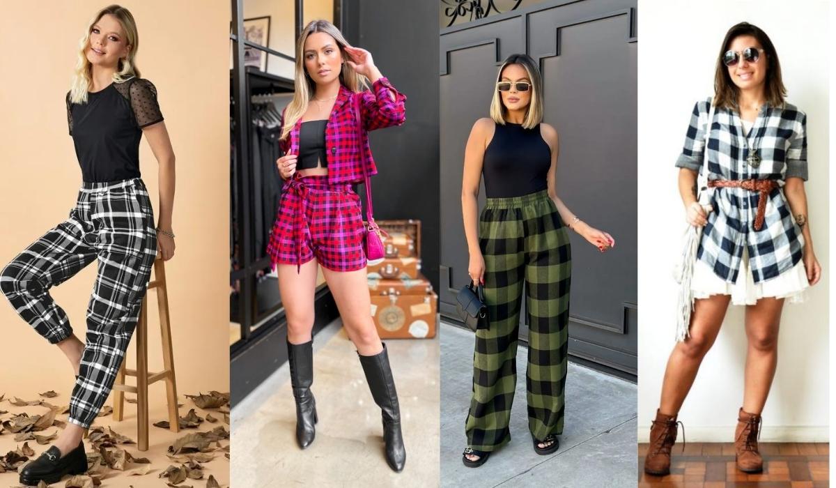 Moda xadrez feminina - Achadinhos Bohochic