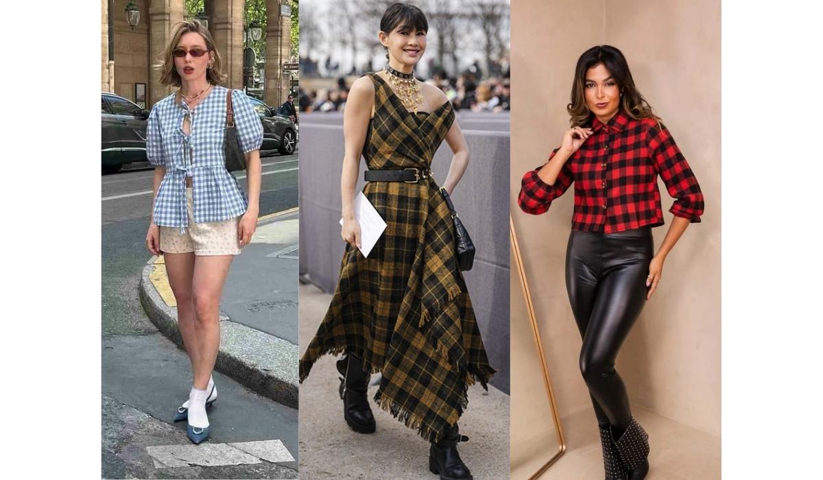 Moda xadrez feminina - Achadinhos Bohochic