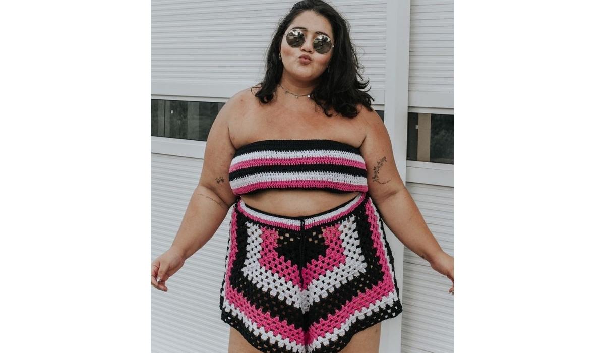 top cropped de crochê