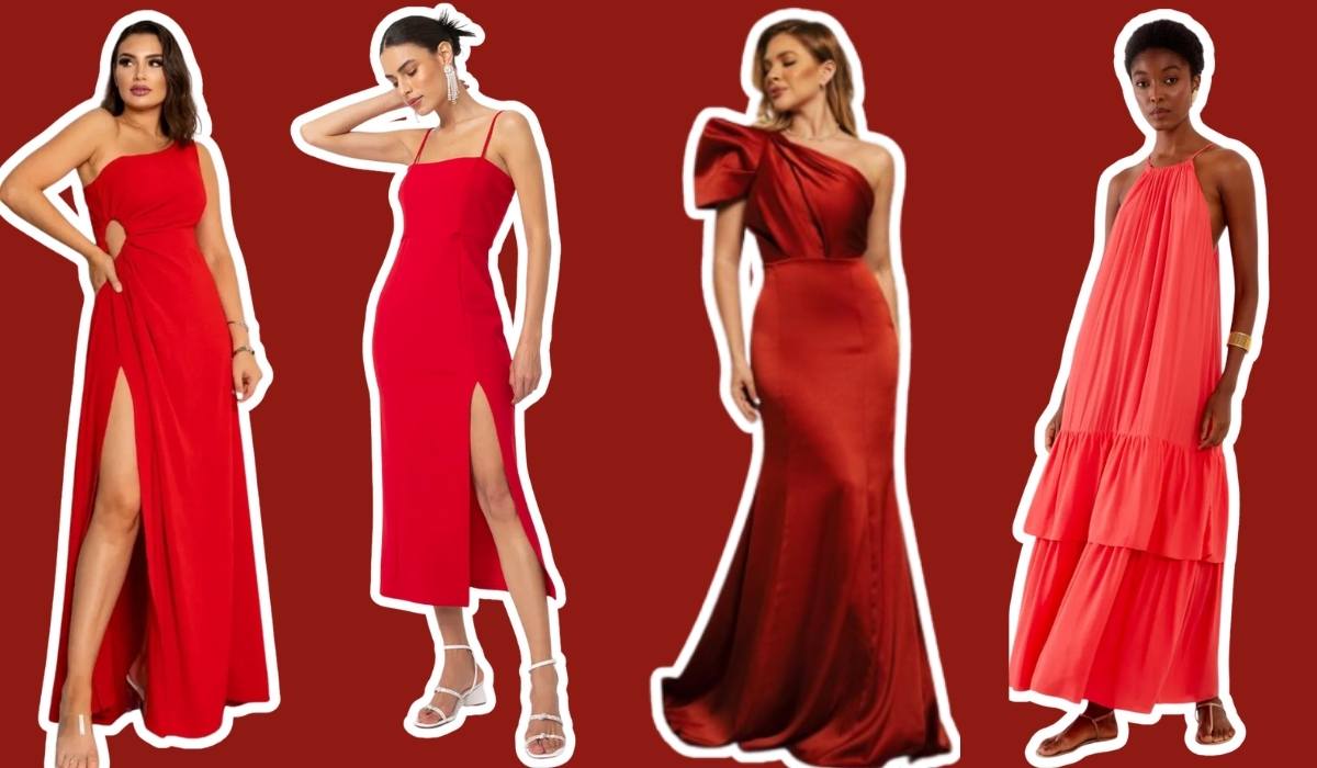 Vestido vermelho Renner longo - Achadinhos Bohochic