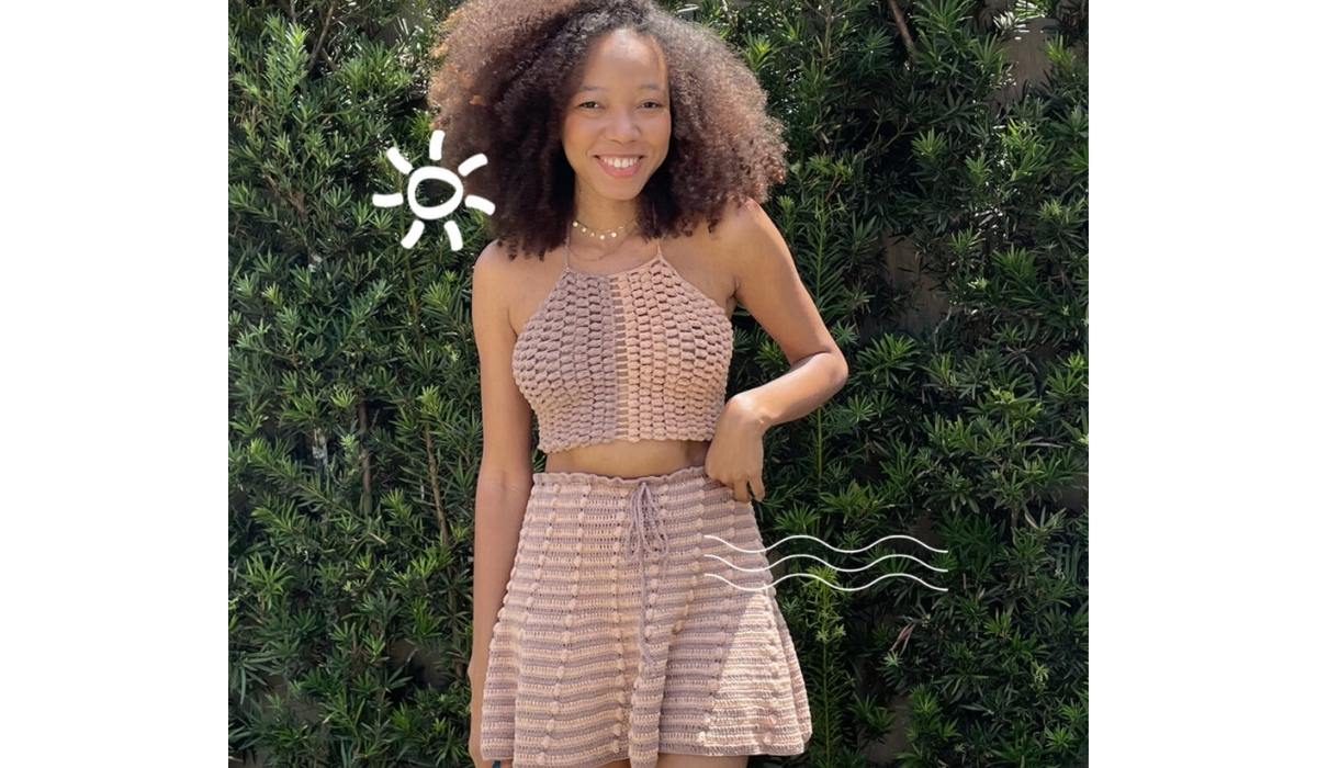 top cropped de crochê