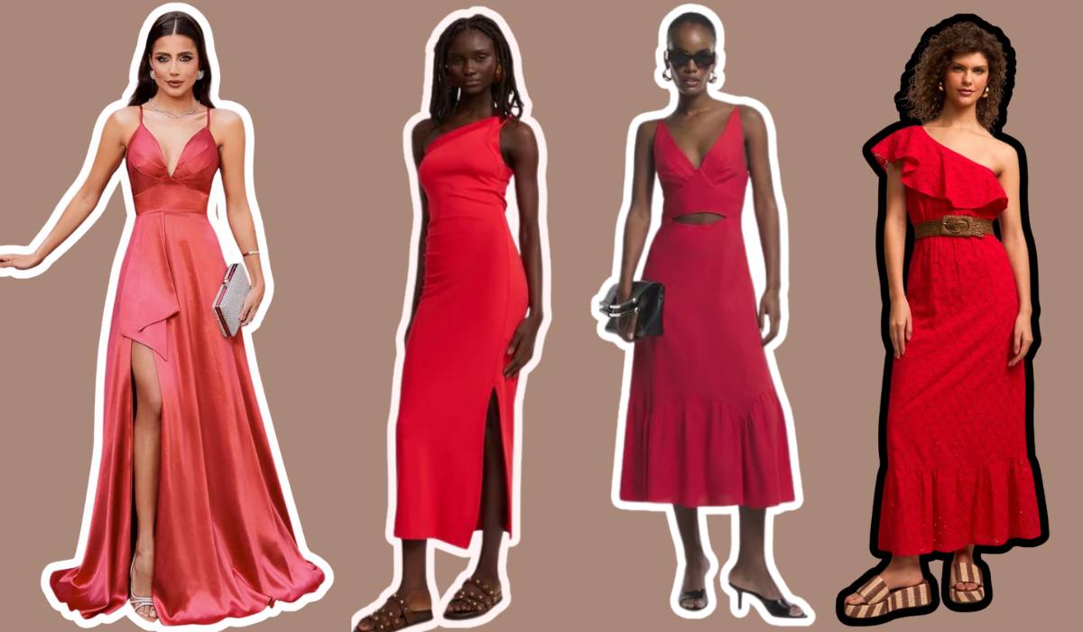 Vestido vermelho Renner longo - Achadinhos Bohochic