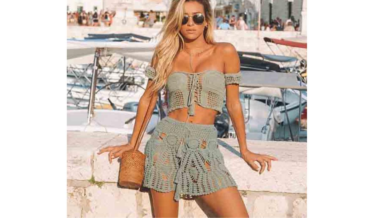 top cropped de crochê