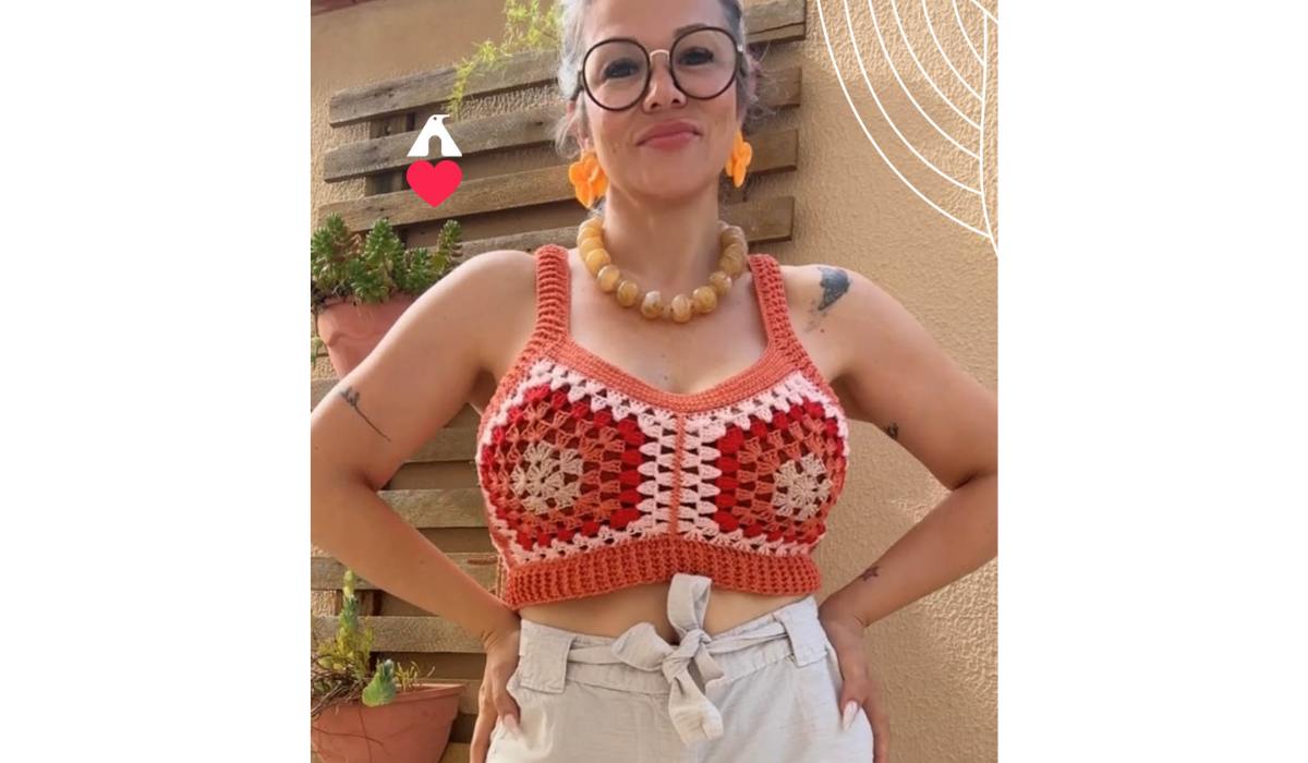 top cropped de crochê