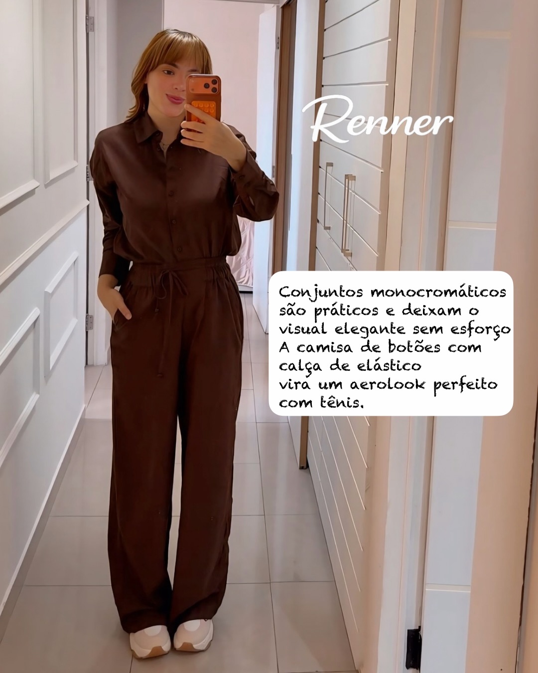 Conjunto monocromático marrom Renner